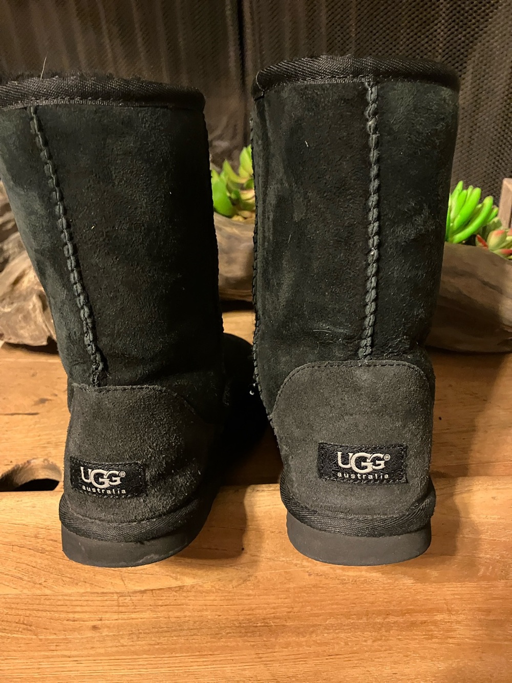UGG Kids Black Suede Mid-Calf Boots